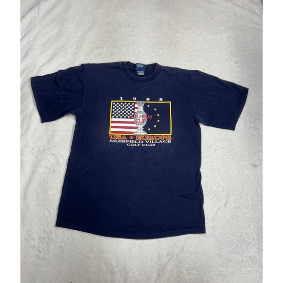 Vintage Golf Solheim Cup 1998 T Shirt Blue Single Stitch Men's Size Large - Picture 1 of 9